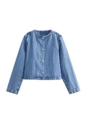 'Aurora' Button-Front Denim Jacket