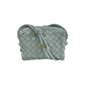 Bottega Veneta - Loop Small Intrecciato Washed Teal / Gold Leather Crossbody