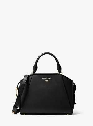 Cleo Small Saffiano Leather Satchel