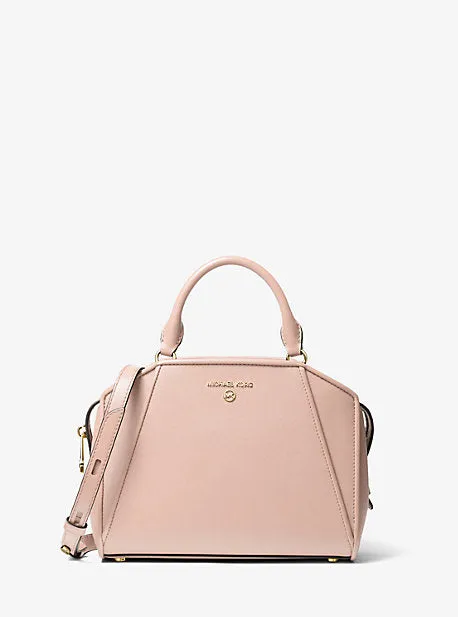 Cleo Small Saffiano Leather Satchel