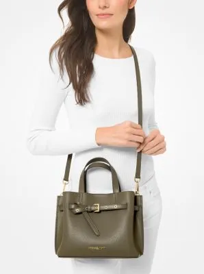 Emilia Luxury Small-Sized Pebbled Leather Satchel Bag
