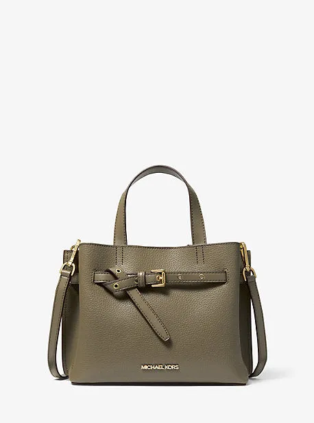 Emilia Luxury Small-Sized Pebbled Leather Satchel Bag
