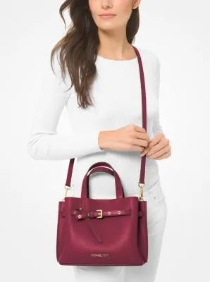 Emilia Luxury Small-Sized Pebbled Leather Satchel Bag
