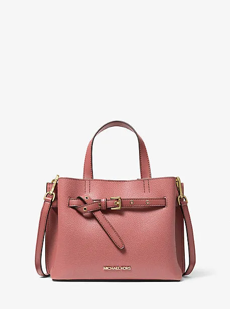 Emilia Luxury Small-Sized Pebbled Leather Satchel Bag
