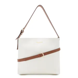 Honoré Adriane Midi white leather shoulder bag calfskin leather