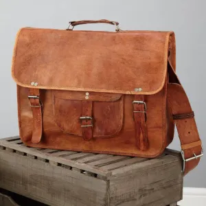 Large Men's Classic Leather Satchel