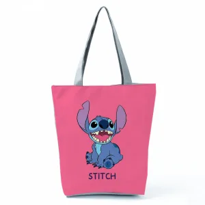 Lilo Stitch Printed Handbag Disney Animation High Capacity Reusable Shoppaing Bag Cartoon Beach Tote Bag Wholesale Dropshipping