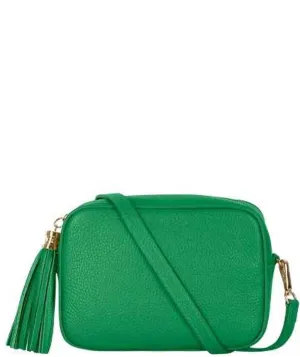 SANO Soho Style Soft Italian Leather Compact Shoulder / CrossBody Bag, Green