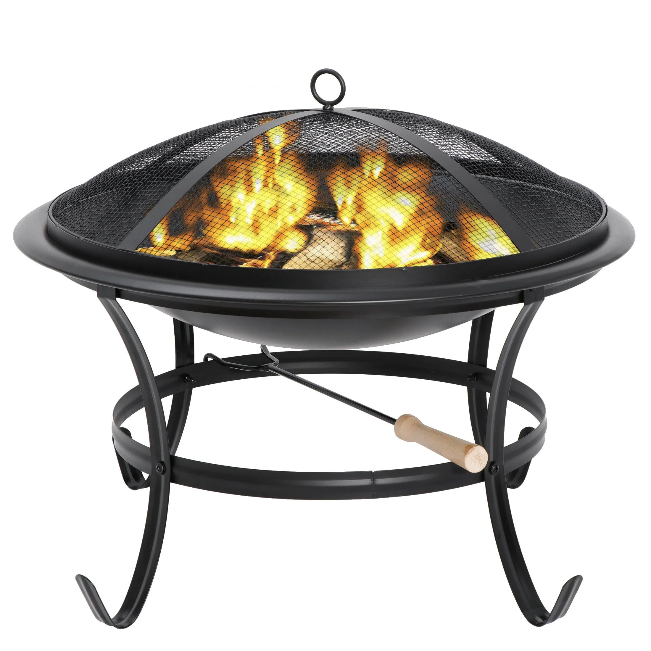 ZENY™ 22’’ Outdoor Fire Pits Patio Fire Bowl BBQ Grill Firepit for Backyard Camping Picnic Bonfires